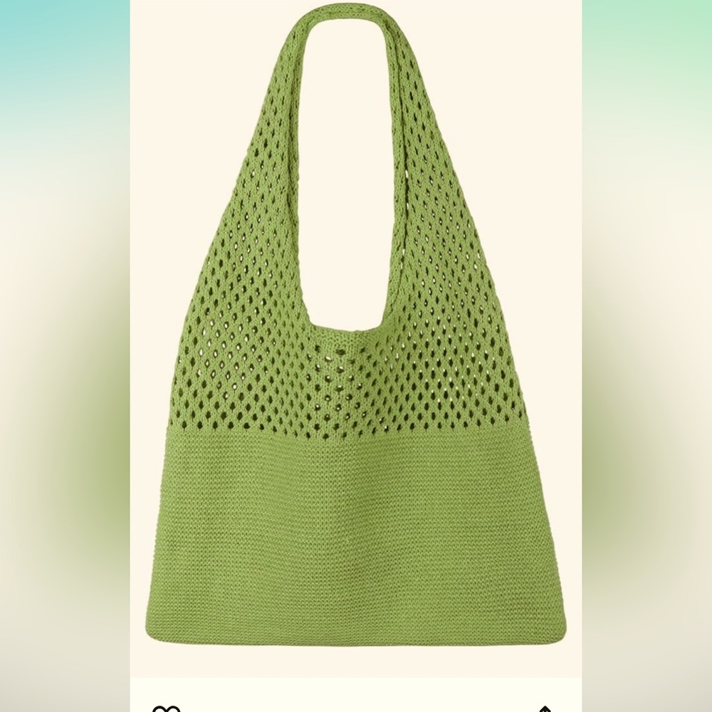 New SUOSDEY Crochet Mesh Beach Tote Bag, Knit Summer Vacation Aesthetic Boho